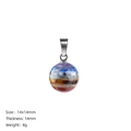 Colorful layered natural stone chakra healing ball pendant with silver metal bail - 14mm Ball Style (14mm Round Ball Pendant)