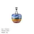 Apple shaped 7 chakra multi-color stone pendant with silver clasp for yoga healing - 20mm Apple Style (20mm Apple Pendant)