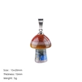Colorful tiered gemstone mushroom pendant with silver clasp for yoga and healing - 20mm Mushroom Style (20mm Mushroom Pendant)