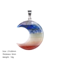 Regenbogen-Mondstein-Anhänger aus Chakra-Heilstein für Yoga und Meditation geeignet - 30mm Mond Stil (30mm Mond Anhänger)