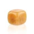 Gepolijste natuurlijke oranje rozenkwarts kubussteen met kristaltextuur op witte basis - 13mm Gele Jade Vierkante Steen
