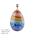 7 Chakra Steinanhänger in Tropfenform, 25x38mm bunter Heilkristall für Yoga Ketten - 38mm Wassertropfen Stil (38mm Wassertropfen Anhänger)