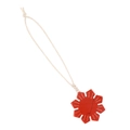 Natural red stone snowflake ornament with woven hanging cord for festive holiday decoration - Red Jasper