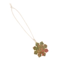 Unakite gemstone snowflake ornament with cream cotton rope for Christmas decoration - Unakite