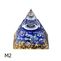 M2 model Evil Eye Orgonite Pyramid with Lapis Lazuli stones and gold foil layers - 5cm / M2 Pyramid Style