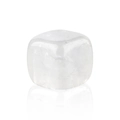 Gepolijste doorschijnende witte kristallen kubus met natuurlijke barsten en reflecties - 13mm Bergkristal Vierkante Steen