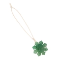 Natural green stone snowflake pendant with beige cord, creative Christmas tree ornament - Green Aventurine