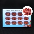 12-piece set of mini red jasper rhino crystal carvings with display stand and box - Red Jasper