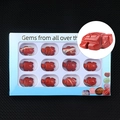 Set mit 12 handgeschnitzten roten Edelstein-Schildkröten in einer hellblauen Geschenkbox - Roter Jaspis (1in Schildkröten-Box-Set)