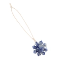 Blue Sodalite snowflake pendant with cream string for natural Christmas tree decoration - Blue Spot Jasper