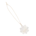 Natural white stone snowflake pendant with minimalist cream woven cord for festive decor - Clear Quartz
