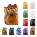Handgesneden 1-inch natuurlijke edelsteen kattenbeeldjes in diverse helende kristallen - Kleur Willekeurig