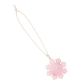 Natural rose quartz snowflake pendant with white woven string for Christmas tree decor - Rose Quartz