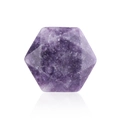 Polished hexagonal natural purple mica stone with crystalline texture for jewelry - Lepidolite (No Hole Faceted Hexagram)