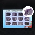 12-piece natural amethyst stone hand-carved mouse figurines in a gift display box - Amethyst