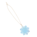 Light blue snowflake hanging ornament with natural pattern and beige hanging rope - Synthetic Opal