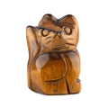 Polished tiger eye stone cat figurine with natural golden and brown carved textures - Tiger's Eye