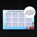 Set of 12 hand-carved white natural stone turtle figurines in a blue display gift box - Clear Quartz (1in Turtle Box Set)