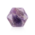 Faceted purple amethyst hexagram crystal gemstone with natural nebula textures - Amethyst (No Hole Faceted Hexagram)