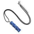 Lapis lazuli bamboo pendant necklace with deep blue stone and black cord - Lapis Lazuli