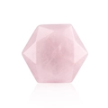 Faceted rose quartz hexagon stone with precise geometric cuts and soft pink hue - Rose Quartz (No Hole Faceted Hexagram)