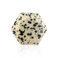 Dalmatian Jasper hexagonal star gemstone with natural black spotted patterns - Dalmatian Jasper (No Hole Faceted Hexagram)