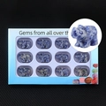 Lot de 12 figurines de rhinocéros sculptées en sodalite bleue dans un coffret cadeau - Sodalite