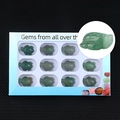 Set of 11 hand-carved green aventurine turtle figurines in a blue window gift box - Green Aventurine (1in Turtle Box Set)