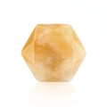 Natural yellow quartz hexagram star stone with internal crystalline texture - Yellow Jade (No Hole Faceted Hexagram)