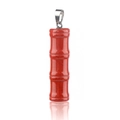 Bamboo shaped natural red jasper stone pendant with polished silver metal bail - Bamboo Joint Shape / Red Jasper