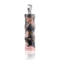 Bamboo shaped natural rhodonite pendant in pink and black with silver clasp - Bamboo Joint Shape / Rhodonite