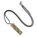 Unakite bamboo joint pendant necklace with black cord and adjustable silver clasp - Unakite