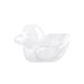 Handcrafted 1 inch translucent white crystal duck figurine for home decor and desktop - White Crystal