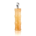 Bamboo shaped pendant in yellow natural jade gemstone with silver metal clasp - Bamboo Joint Shape / Yellow Jade