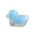 Hand-carved opalite crystal duck figurine with a milky white iridescent finish - Opal (Synthetic)