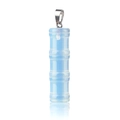 Light blue translucent natural crystal bamboo pendant with silver clasp and mirror effect - Bamboo Joint Shape / Opal (Synthetic)