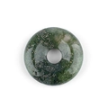 Pendente donut in agata muschiata verde con design a disco in pietra da 20mm - Agata Indiana