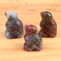 Hand-carved mini bird figurines crafted from natural colorful agate and gemstone - India Agate