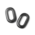 Colgante de anillo ovalado de amatista negra pulida para creación de joyas DIY y collares - Obsidiana
