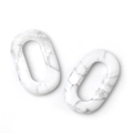 Par de colgantes ovales de resina con textura de mármol gris para joyería DIY - Howlita