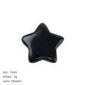 15mm star-shaped black obsidian crystal stone for DIY jewelry and healing decor - Obsidian