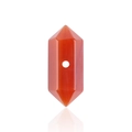 Cuenta de cristal de cornalina hexagonal en rojo naranja para joyería DIY - Pilar hexagonal de doble punta (8x21mm) / Ágata roja