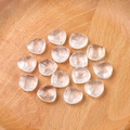 Faceted transparent crystal heart charms for DIY jewelry making on wood surface - White Crystal