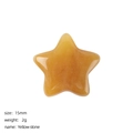 Yellow stone star pendant, 15mm natural polished crystal gemstone for DIY decor - Yellow Jade
