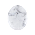 Polished white howlite worry stone with grey marble texture for palm massage - Howlite