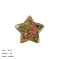 Natural 15mm unakite star crystal stone ornament with polished red and green textures - Unakite
