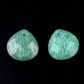 Faceted teardrop natural amazonite stone pendant in light green with white veins - Amazonite