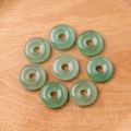 Set of 8 green aventurine stone donut beads for DIY jewelry making and crafting - Green Aventurine