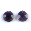 Faceted purple natural amethyst heart pendants for DIY jewelry and earring making - Amethyst