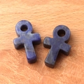 Ägyptische Ankh-Kreuz Anhänger aus blauem Naturstein mit einzigartigen Steintexturen - Blauer Sodalith